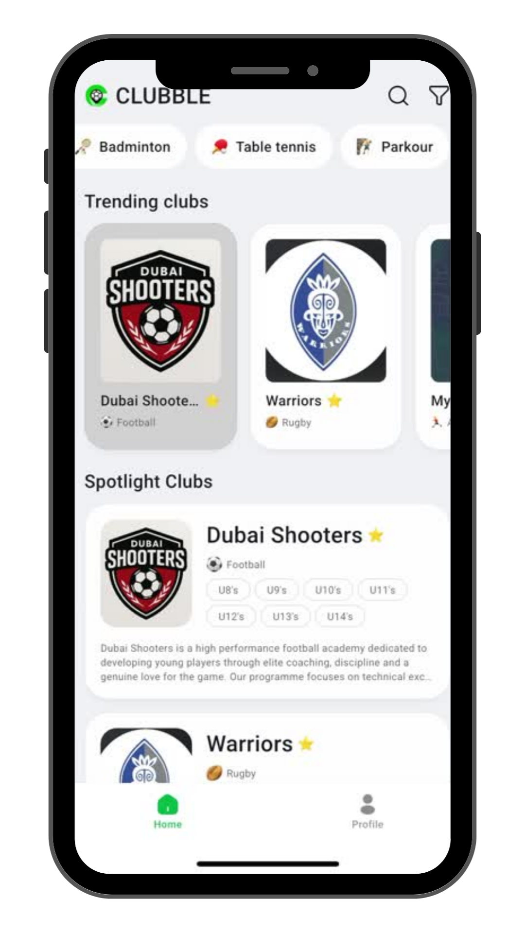 Trending sports clubs